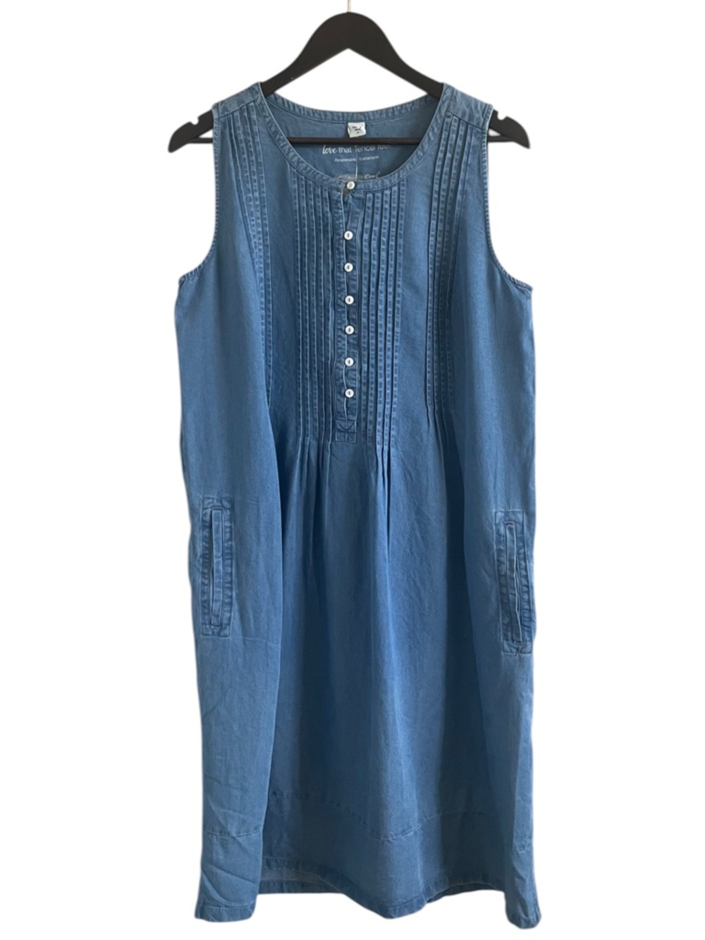 NWT Coldwater Creek Floria TENCEL Dress Sleeveless Pintuck Button Front Small - Picture 3 of 10